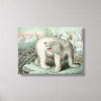 Ours Polaire Sur Iceberg Illustration Vintage 18X1