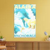Toile Ours Polaires & Cub - Anchorage, Alaska (Insitu(Salon))