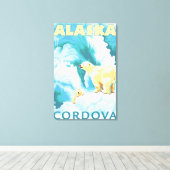 Toile Ours polaires & Cub - Cordova, Alaska (Insitu (Plancher de Bois))
