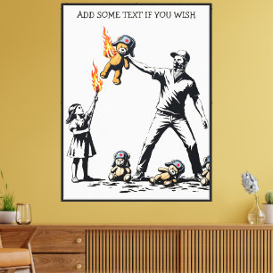 Toile Ours russe humoristique de style Banksy
