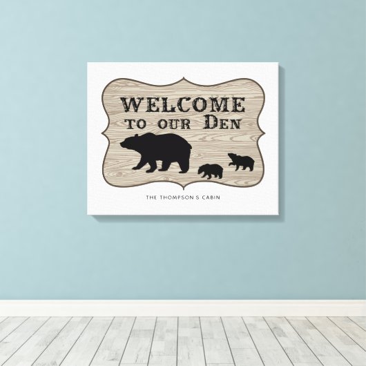 Toile Ours rustique Den (Insitu (Plancher de Bois))