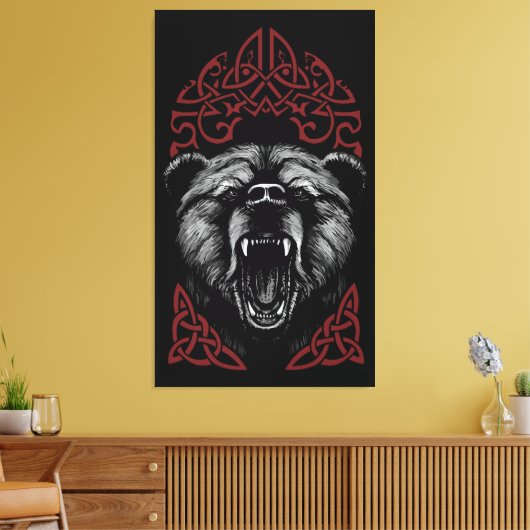 Toile Ours Viking Rugissant (Insitu(Salon))