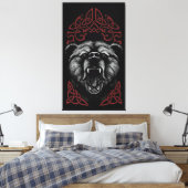 Toile Ours Viking Rugissant (Insitu(Chambre))