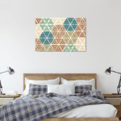 Toile Outdoor | Blue & Green Tribal Pattern (Insitu(Chambre))