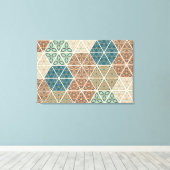 Toile Outdoor | Blue & Green Tribal Pattern (Insitu (Plancher de Bois))