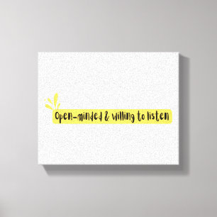 Toile Ouvert d'Esprit et Disposé à Écouter – Typographie