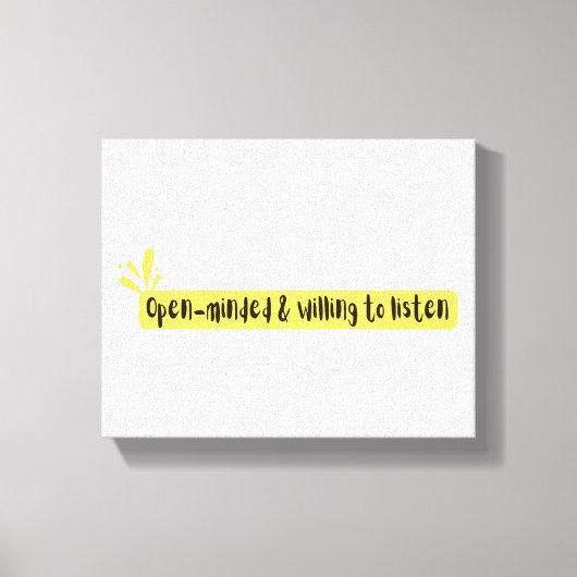 Toile Ouvert d'Esprit et Disposé à Écouter – Typographie (Recto)