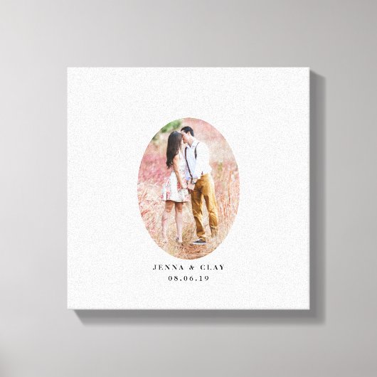 Toile Oval Photo Mariage Livre d'invité Alternative (Recto)