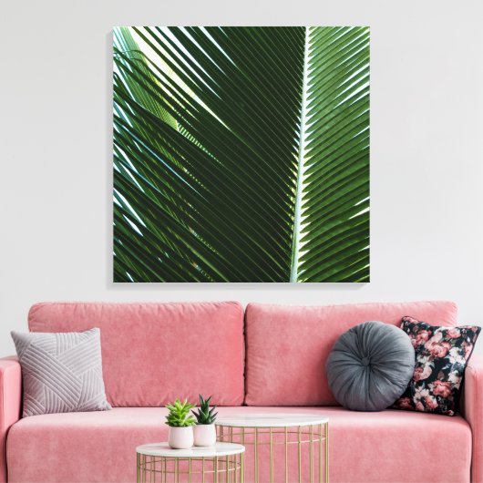 Toile Overlapping Palm Fronds Tropical Green Abstract (Insitu(Salon))
