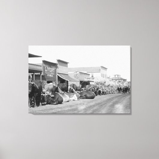 Toile Ox Teams le long de Main Street of Sturgis Photogr (Recto)
