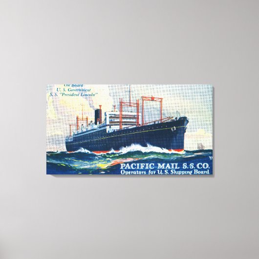 Toile Pacific Mail SS Company on USS President (Recto)