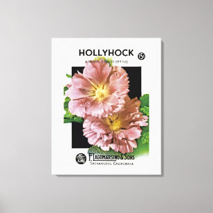 Toile Packet Vintage de semences Hollyhock