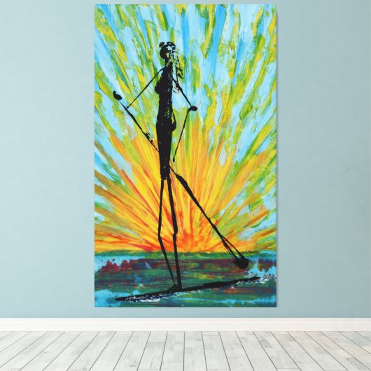 Toile Paddle du coucher du soleil (Insitu (Plancher de Bois))