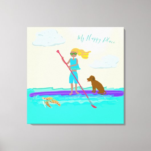 Toile Paddleboard SUP Happy Place Wall Canvas (Recto)