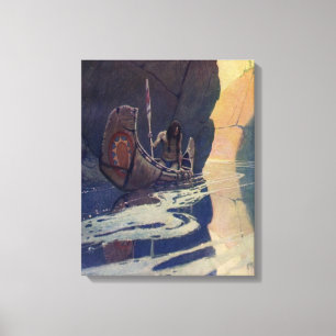 Toile Pagaie de Canoë Indien Vintage Ensoleillé Classiqu