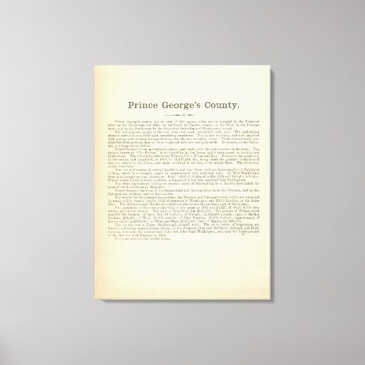 Toile Page de texte Comté de Prince George (Recto)