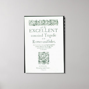 Toile Page de titre de "Romeo and Juliet"