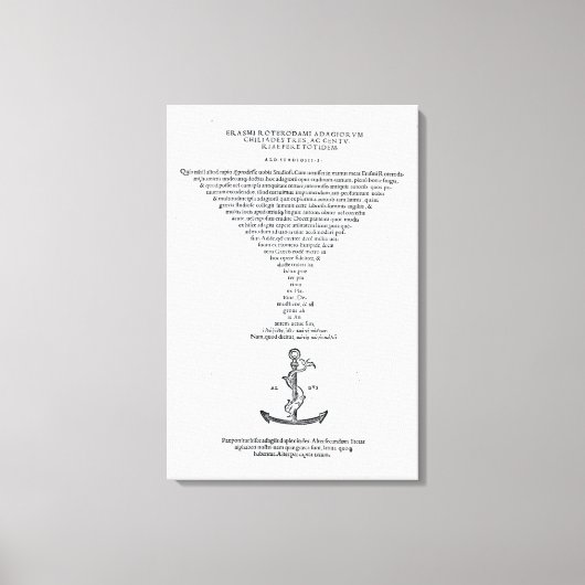 Toile Page de titre des Adages d'Erasmus (Recto)