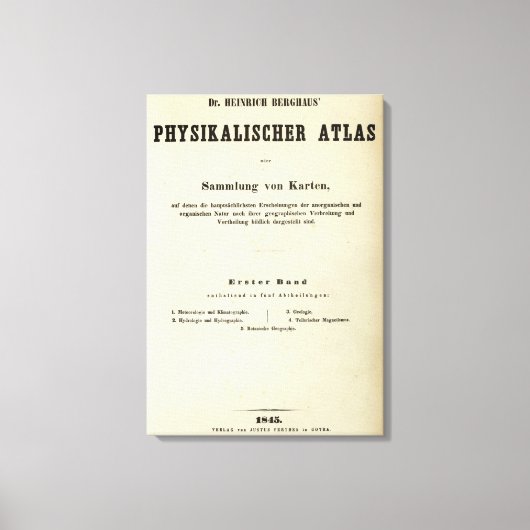 Toile Page de titre Dr Heinrich Berghaus (Recto)