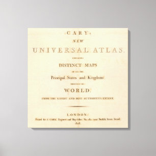 Toile Page de titre du nouvel atlas universel