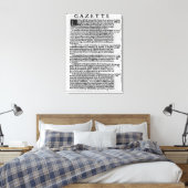 Toile Page du texte de 'La Gazette' (Insitu(Chambre))