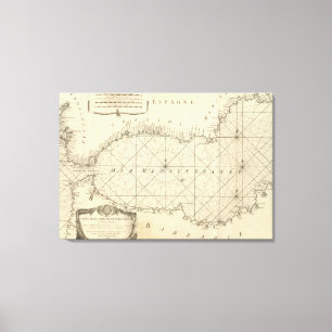 Toile Page titre de la carte de la mer Méditerranée