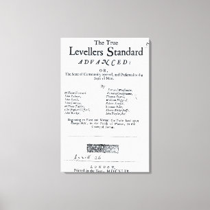 Toile Page titre des niveleurs vrais standard
