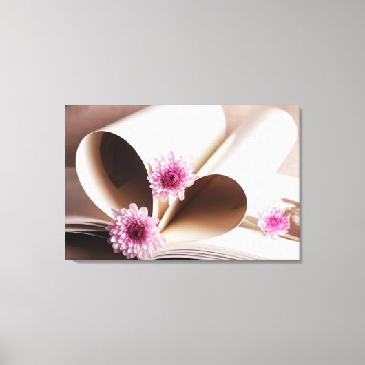 Toile Pages d'un livre en forme de coeur (Recto)