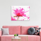 Toile Paint Splatter Abstrait Fleur Rose (Insitu(Salon))