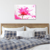 Toile Paint Splatter Abstrait Fleur Rose (Insitu(Chambre))