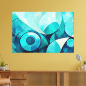 Toile Painted abstract art in Blue 02 (Insitu(Salon))
