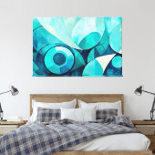 Toile Painted abstract art in Blue 02 (Insitu(Chambre))