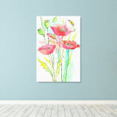 Toile Painted watercolor poppies (Insitu (Plancher de Bois))