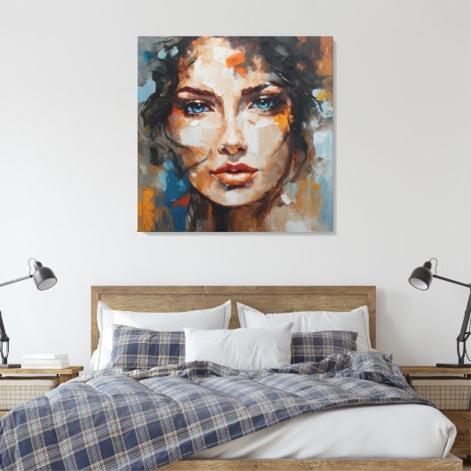 Toile Painting woman's face print on canvas (Insitu(Chambre))