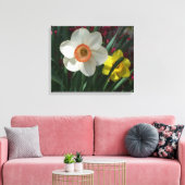 Toile Pair of Daffodils Pink and Yellow Spring Flowers (Insitu(Salon))