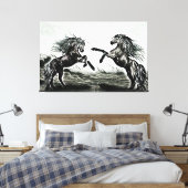 Toile Paire de chevaux en noir et blanc (Insitu(Chambre))