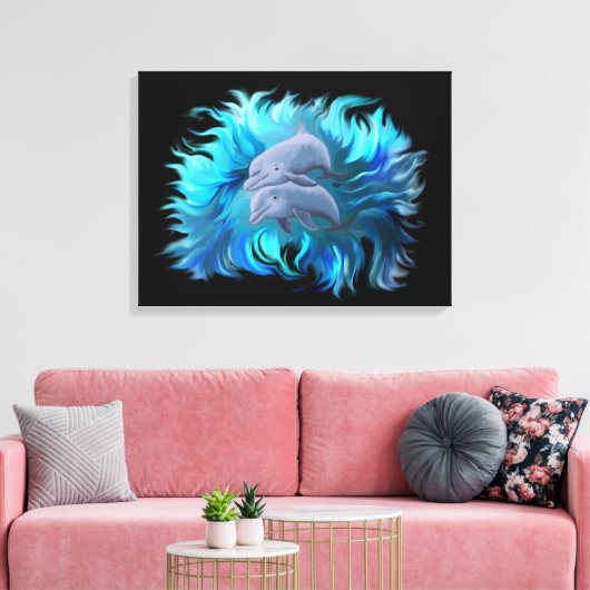 Toile Paire de dauphins (Insitu(Salon))