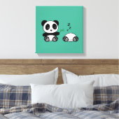 Toile Paire de mignons petits pandas sur vert (Insitu(Chambre))