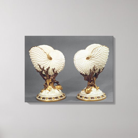 Toile Paire de vases Worcester en forme de Nautilus (Recto)