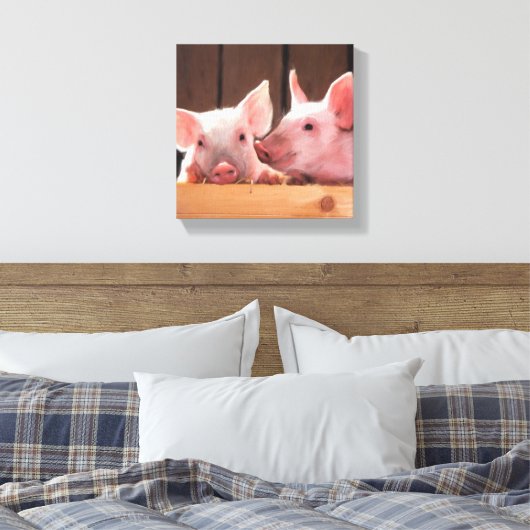 Toile Paire mignonne de cochons (Insitu(Chambre))