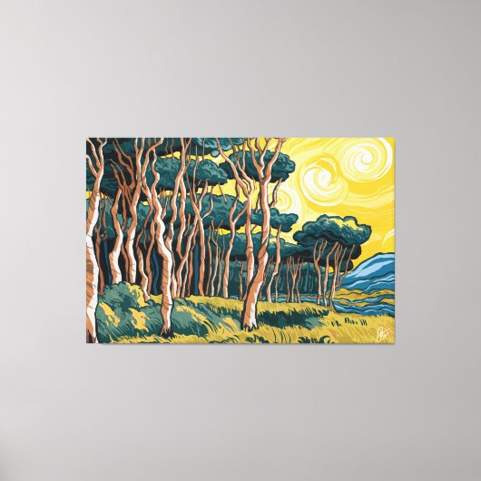 Toile Paisagem de Bosque ao Sol (Recto)