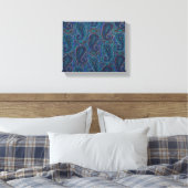 Toile Paisley Blue Indian Boho Motif (Insitu(Chambre))