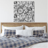 Toile Paisley floral noir (Insitu(Chambre))