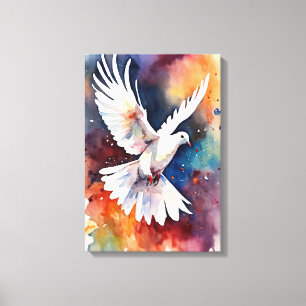 Toile Paix en vol : Aquarelle