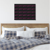 Toile paix rose sur noir (Insitu(Chambre))
