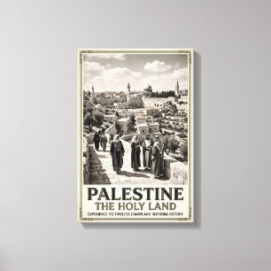 Toile Palestine La Terre Sainte Art de Voyage Rétro