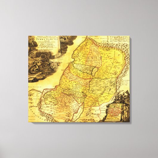 Toile PalestineCarte panoramiquePalestine 2 (Recto)