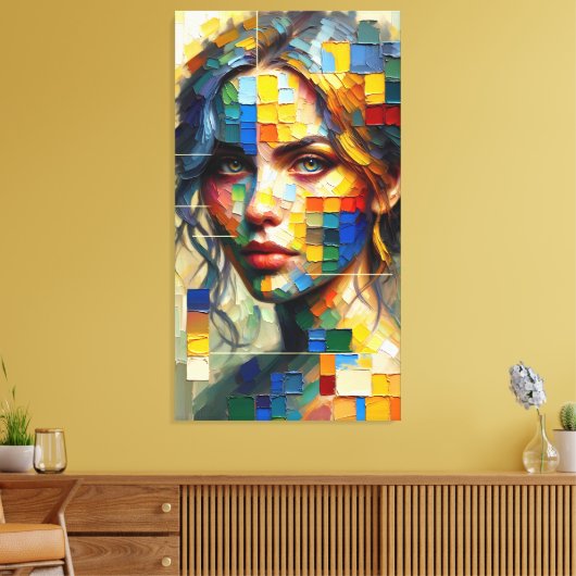 Toile Palette Portrait: Chromatic Gaze Canvas (Insitu(Salon))