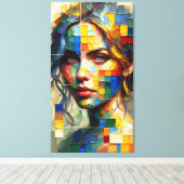 Toile Palette Portrait: Chromatic Gaze Canvas (Insitu (Plancher de Bois))