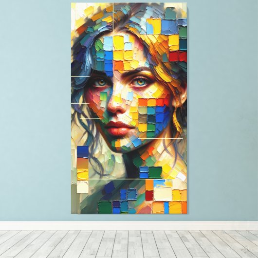Toile Palette Portrait: Chromatic Gaze Canvas (Insitu (Plancher de Bois))